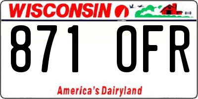 WI license plate 871OFR