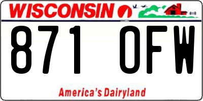 WI license plate 871OFW