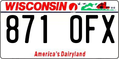 WI license plate 871OFX