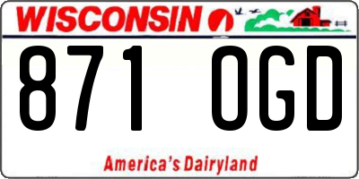 WI license plate 871OGD
