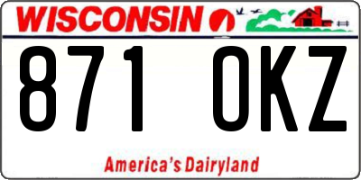 WI license plate 871OKZ