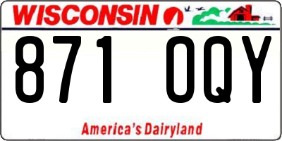 WI license plate 871OQY