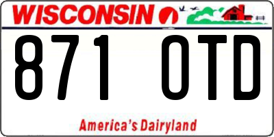 WI license plate 871OTD