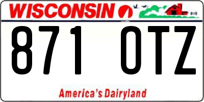 WI license plate 871OTZ
