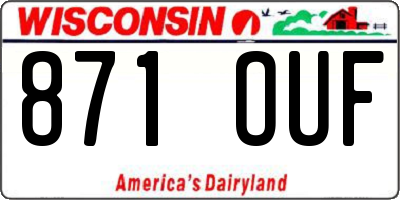 WI license plate 871OUF