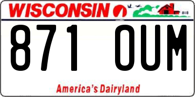 WI license plate 871OUM