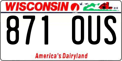 WI license plate 871OUS