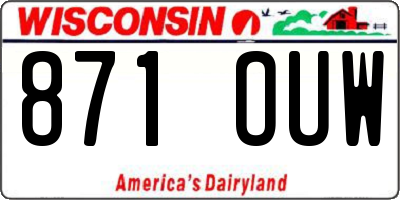 WI license plate 871OUW