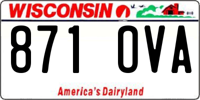 WI license plate 871OVA