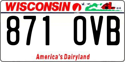 WI license plate 871OVB