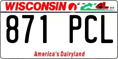 WI license plate 871PCL