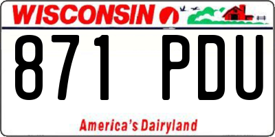WI license plate 871PDU