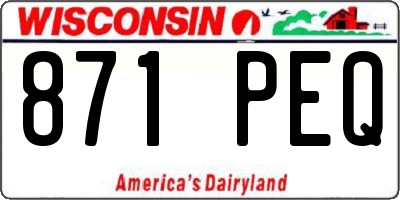 WI license plate 871PEQ