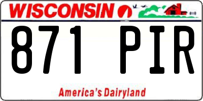 WI license plate 871PIR