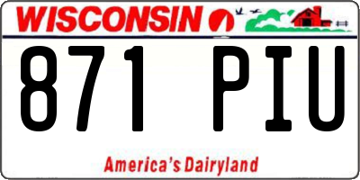 WI license plate 871PIU