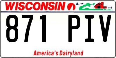 WI license plate 871PIV