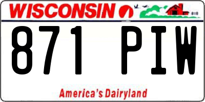 WI license plate 871PIW