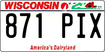 WI license plate 871PIX