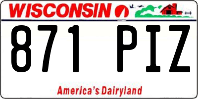WI license plate 871PIZ