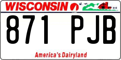 WI license plate 871PJB