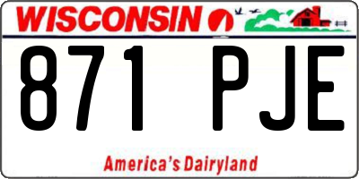 WI license plate 871PJE