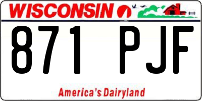 WI license plate 871PJF