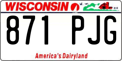 WI license plate 871PJG