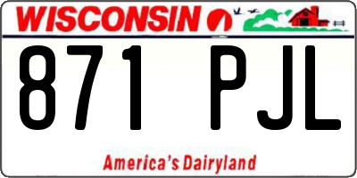 WI license plate 871PJL