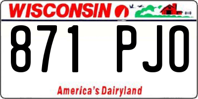 WI license plate 871PJO