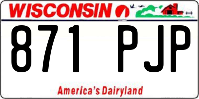 WI license plate 871PJP