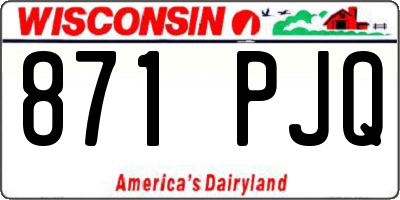 WI license plate 871PJQ