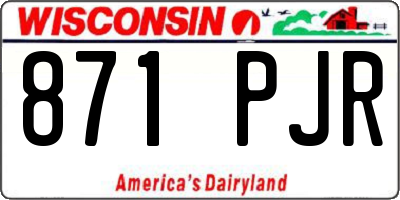 WI license plate 871PJR