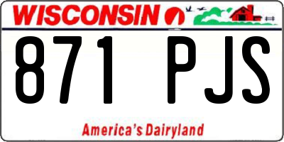 WI license plate 871PJS