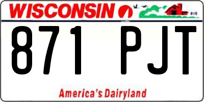 WI license plate 871PJT