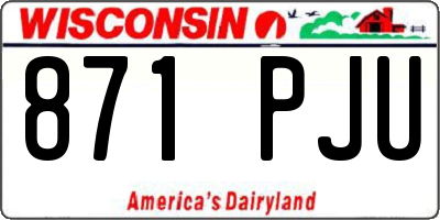 WI license plate 871PJU