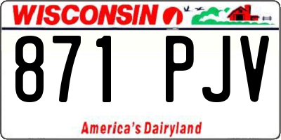 WI license plate 871PJV