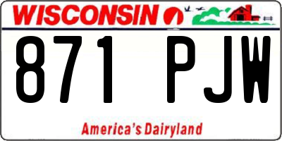 WI license plate 871PJW
