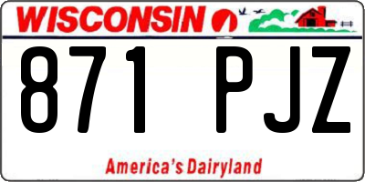 WI license plate 871PJZ