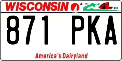 WI license plate 871PKA