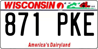 WI license plate 871PKE