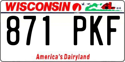 WI license plate 871PKF