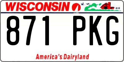WI license plate 871PKG