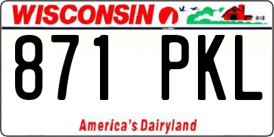 WI license plate 871PKL