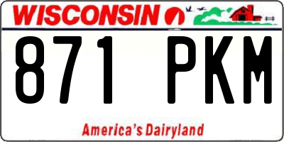 WI license plate 871PKM