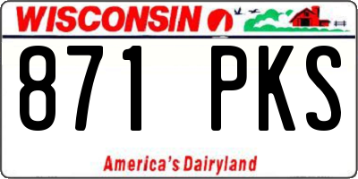 WI license plate 871PKS