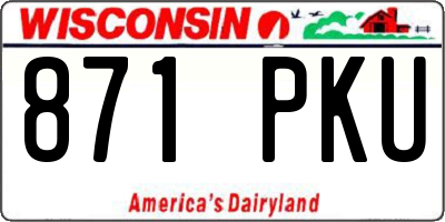 WI license plate 871PKU
