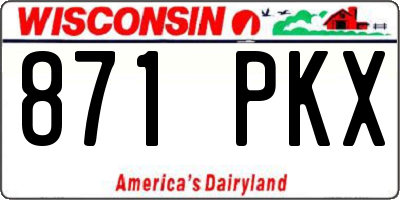 WI license plate 871PKX