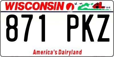 WI license plate 871PKZ