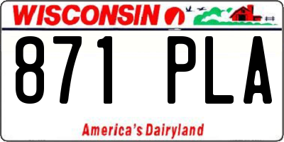 WI license plate 871PLA
