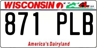 WI license plate 871PLB
